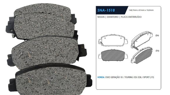 Imagen de PASTILLAS DE FRENO HONDA CIVIC 1.5/2.0 2017